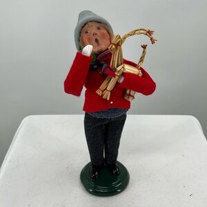 Byers Choice Caroler “Boy with Straw Ornament” (10”)
